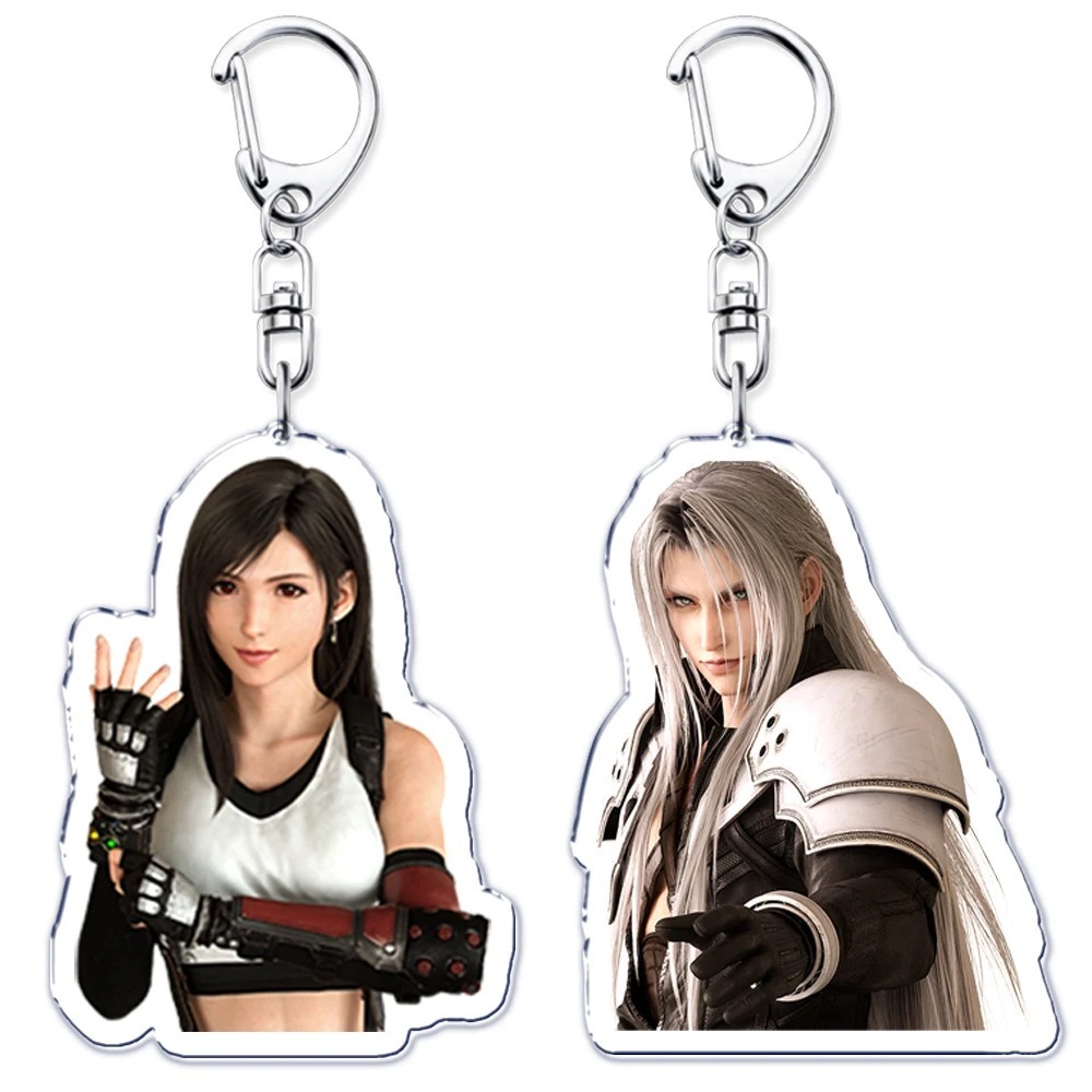 พวงกุญแจเกมแอ็คชั่นสําหรับอุปกรณ์เสริมพวงกุญแจเครื่องประดับพวงกุญแจ Cloud Strife Ffvii Tifa Sephirot
