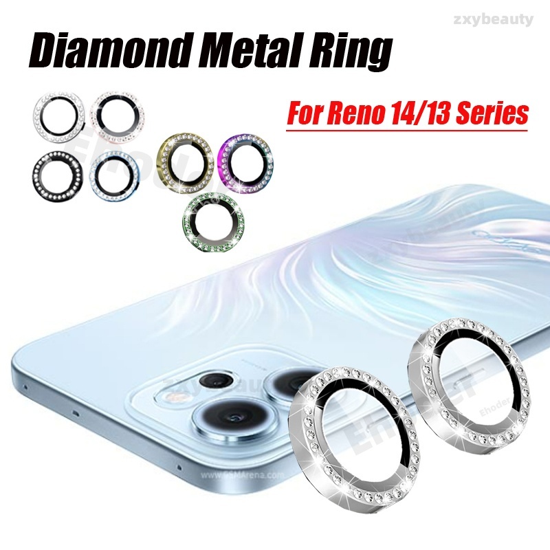 สําหรับ Reno 15 14 Pro 14F 15F 13 13F 2025 4G 5G เลนส์กล้องเพชรโลหะป้องกันแก้วสําหรับ 15Pro Max Reno
