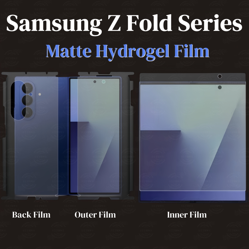 SAMSUNG Full Coverage Matte Hydrogelฟิล์มสําหรับSamsung Galaxy Zพับ 7 6 5 4 ด้านหน้า + ด้านหลัง + Innerป้องกันหน้าจอฟิล์มสําหรับSamsung Zพับ 4 5 6 7