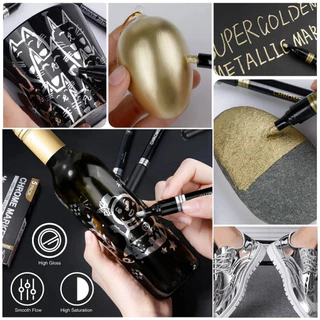 1/2 ชิ้น Chrome Mirror Marker ปากกา DIY สะท้อนแสง 2 มม.ปากกาสี Gold Silver Marker จัดแต่งทรงผมรถไม้พลาสติกหิน Art Craftwork
