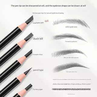 ดินสอเขียนคิ้วกันน้ําสีเครื่องสําอาง Art Microblading Eyebrow Definer Eye แต่งหน้า Non-Fading Hard Lead 12H ติดทนนานธรรมชาติ Smudge-Proof ปากกาคิ้วสําหรับบรรจุ Outlining