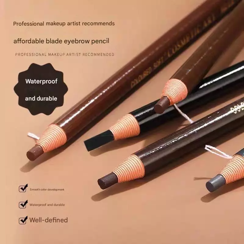 ดินสอเขียนคิ้วกันน้ําสีเครื่องสําอาง Art Microblading Eyebrow Definer Eye แต่งหน้า Non-Fading Hard Lead 12H ติดทนนานธรรมชาติ Smudge-Proof ปากกาคิ้วสําหรับบรรจุ Outlining