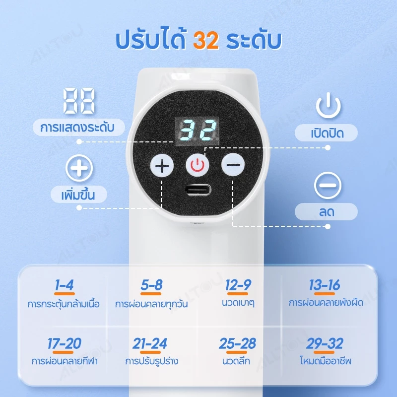 ALLTOU ปืนนวดกล้ามเนื้อ 12 หัว thumbnail 6