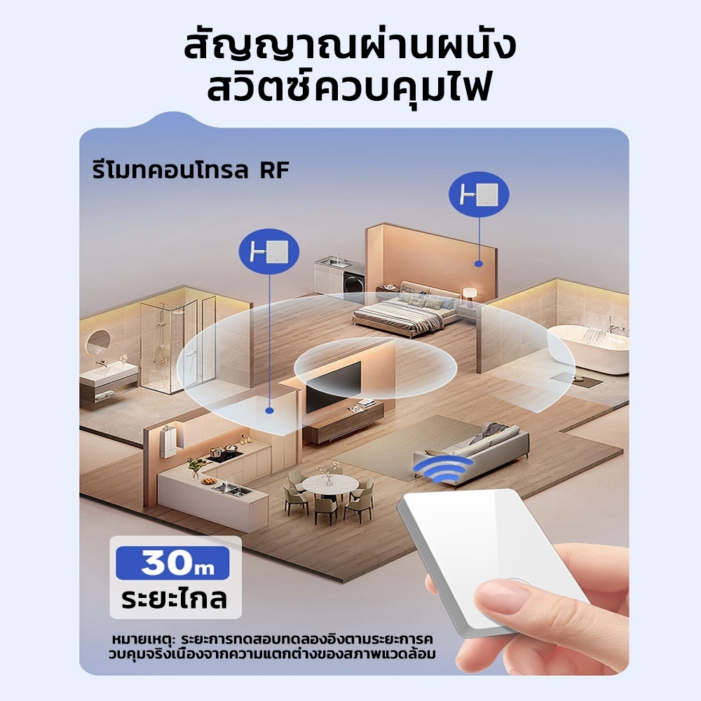 RF Remote Control Switch ปุ่มสวิตช์ไฟไร้สาย ติดตั้งง่ายด้วยกาวในตัว ปุ่มเปิด/ปิด ควบคุมระยะไกล อุปกรณ์เสริม 7 ชิ้น ราคา ถูกที่สุด ดีลบีเคเค แกลเลอรีภาพที่ 2