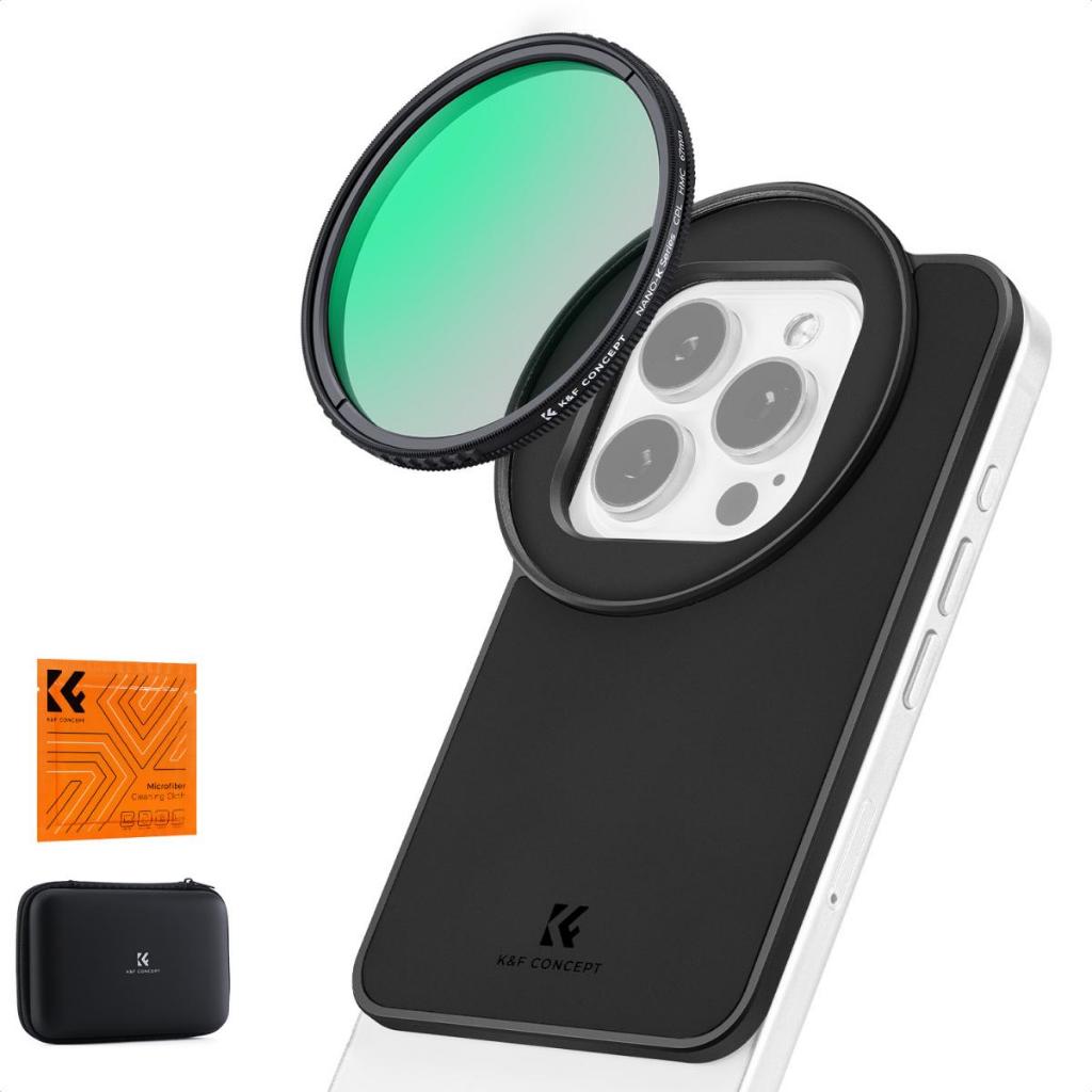 K&F Concept Magnetic Lens Filter Mount Adapter สําหรับ iPhone16/15/14/13/12 Pro/Pro Max/Plus