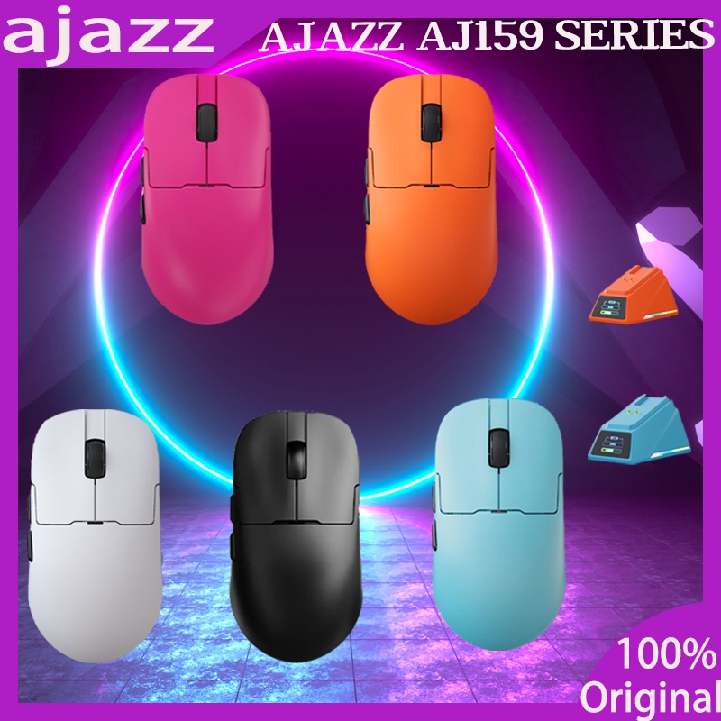 AJJAZZ AJ159 APEX/AJ159PRO เมาส์เกมเมอร์ไร้สายพร้อมฐานชาร์จแม่เหล็ก RGB น้ําหนักเบา AJ159P เมาส์สําห