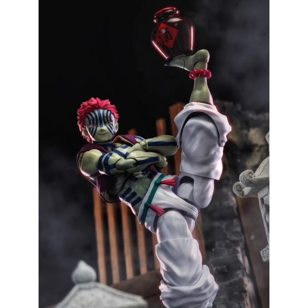 NANA shf Demon Slayer: Kimetsu no Yaiba Upper Rank 3 Akaza Vest เสื้อผ้าผ้า