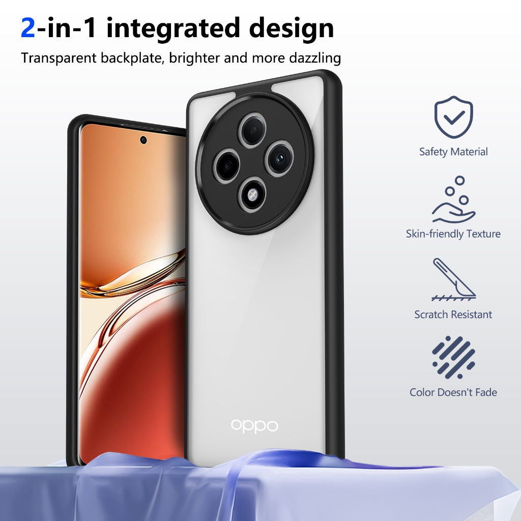 ปลอกสําหรับOppo A3 Pro 5G A3Pro PJY110 เคสโทรศัพท์อะคริลิคใสโปร่งใสขอบนุ่มป้องกันขอบฮาร์ดกลับกันกระแ