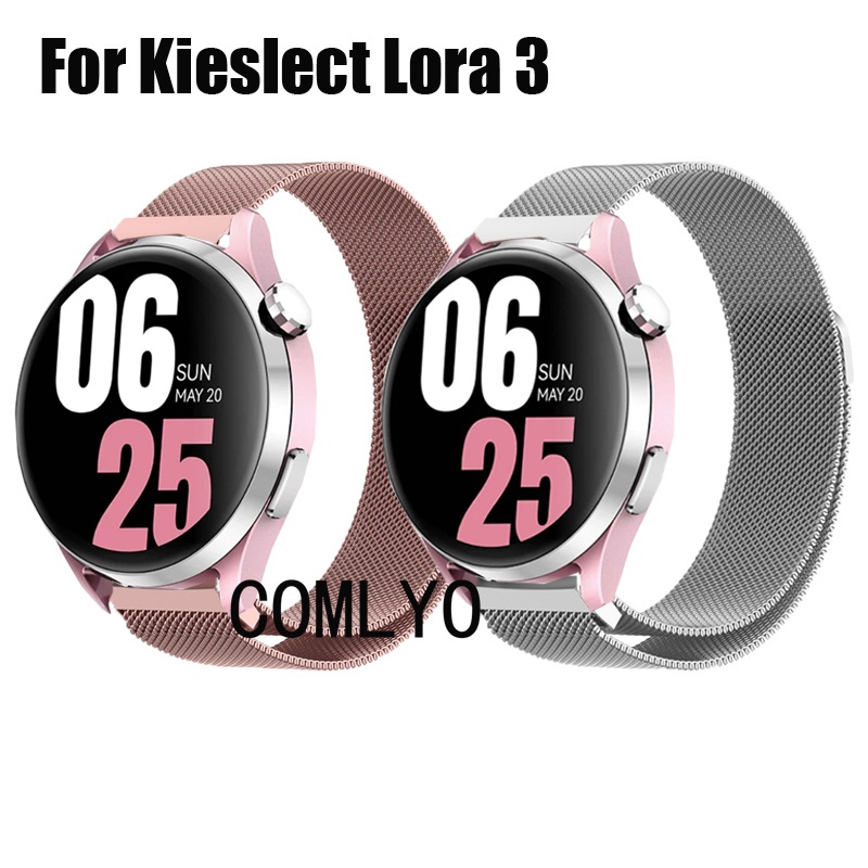 For Kieslect Lora 3 สมาร์ทสายนาฬิกาสแตนเลสโลหะสายนาฬิกาข้อมือผู้หญิงเลดี้วง