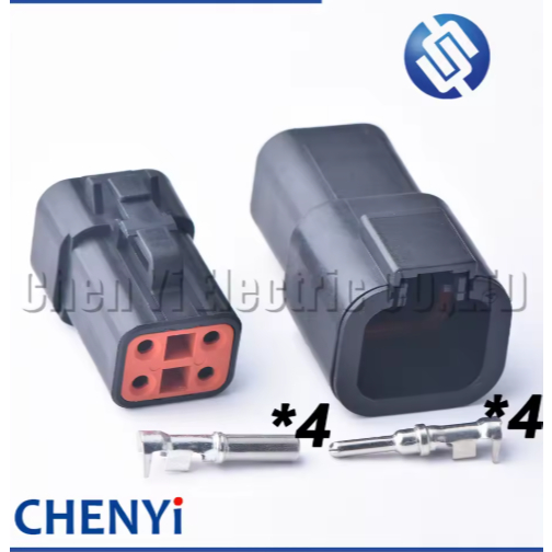 สีดํา DTP series 4 Pin ชายหญิงยานยนต์กันน้ําเชื่อมต่อปลั๊ก DTP06-4S DTP04-4P สําหรับ cummins ECM โมด