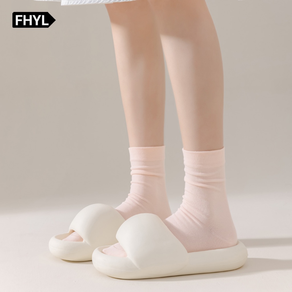 FHYL ถุงเท้าข้อยาว สีขาว แบบเรียบง่าย สไตล์ญี่ปุ่น แฟชั่นฤดูใบไม้ร่วง สําหรับผู้หญิง - รูปที่ 7