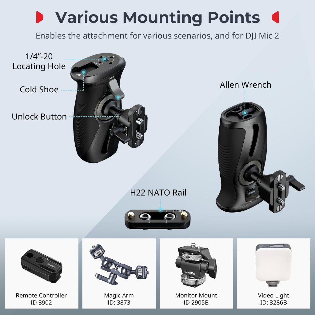 SMALLRIG ริกเล็ก ด้ามหมุนด้านข้างพร้อมสกรู 1/4