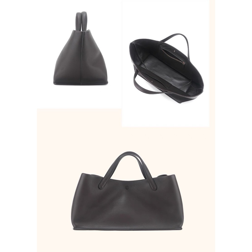 แถว ** Idaho สไตล์มินิมอลสไตล์ใหม่ Cowhide Commuter ความจุขนาดใหญ่ Tote Bag กระเป๋าถือเรียบง่ายระดับไฮเอนด์ - รูปที่ 6