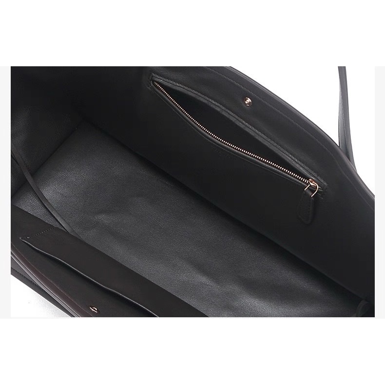 แถว ** Idaho สไตล์มินิมอลสไตล์ใหม่ Cowhide Commuter ความจุขนาดใหญ่ Tote Bag กระเป๋าถือเรียบง่ายระดับไฮเอนด์ - รูปที่ 7