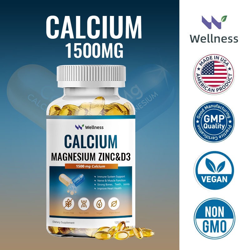 Wellness แคลเซียมแมกนีเซียมสังกะสีและวิตามิน D3 1000IU 120 ชิ้น