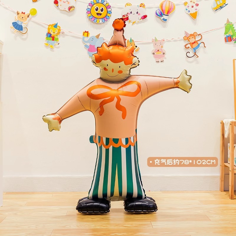 ตัวตลก ยืน บอลลูน ละครสัตว์ 4ง ยืนอลูมิเนียมฟอยล์บอลลูนละครสัตว์ธีมงานเลี้ยงวันเกิดการ์ตูนสัตว์อนุบาลห้องเรียนบรรยากาศฉากตกแต่งเครื - รูปที่ 6