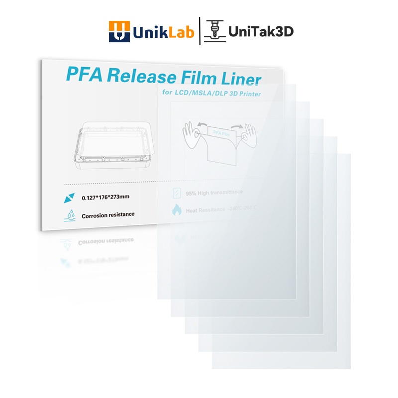 【UniTak3D】Elegoo Saturn 4 Ultra 3D Printer PFA Release Liner Film 273x176mm for Elegoo Saturn 2/3/4/