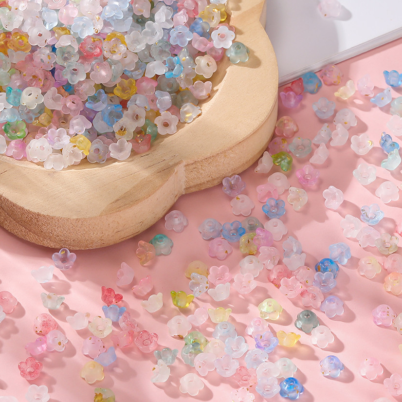 St. kunkka 50 ชิ้น 6 มม.ลูกปัดอะคริลิค Lily of the Valley ดอกไม้ลูกปัด Receptacle Spacer ลูกปัดสามารถใช้สําหรับ DIY สร้อยคอสร้อยข้อมือทํา