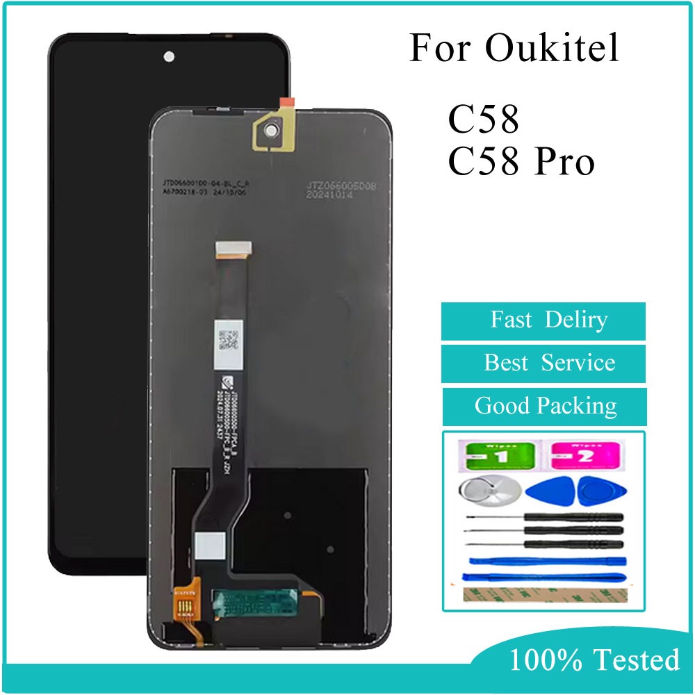 6.7 นิ้วสําหรับ Oukitel C58 C58 Pro จอแสดงผล LCD หน้าจอสัมผัสเปลี่ยน