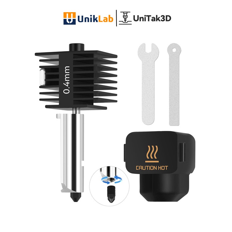 UniTak3D หัวชุบแข็ง Hotend Kit for Bambu Lab A1/A1Mini 3D Printer อุณหภูมิสูง & ความเร็วสูง
