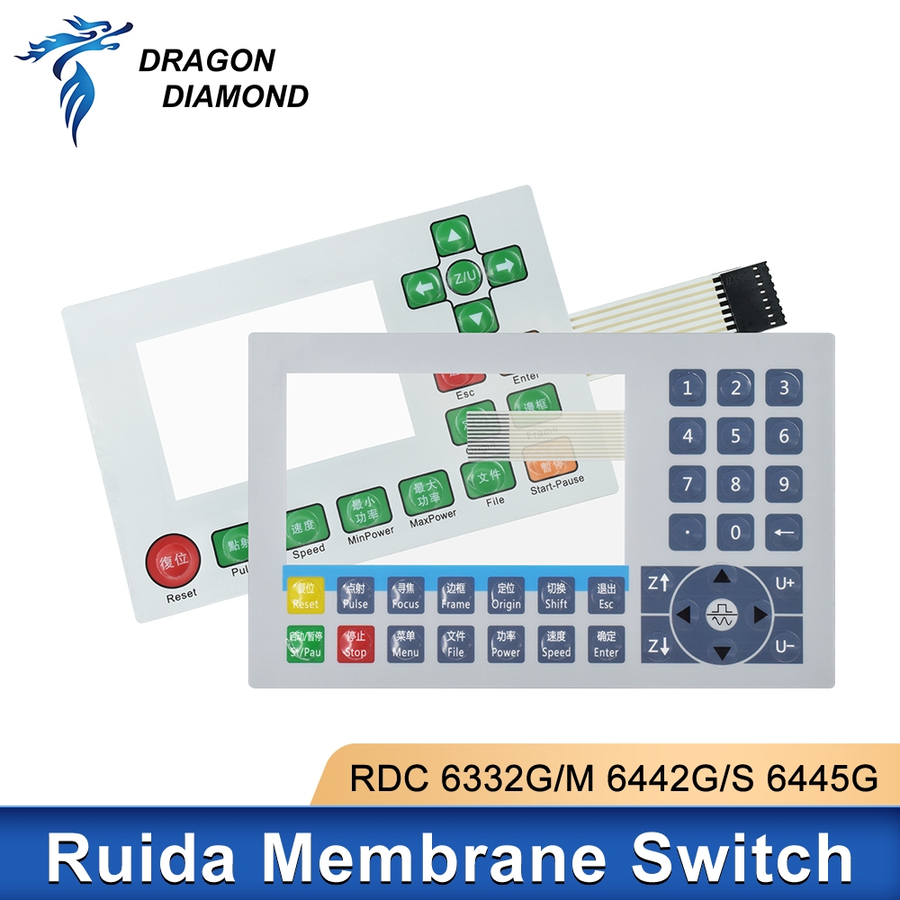 Ruida สวิตช์เมมเบรนสําหรับช่างแกะสลักเลเซอร์ RDC6332G RDC6332M RDC6442S RDC6442G RDC6445G/GZ สวิทช์ฟิล์มแป้นพิมพ์