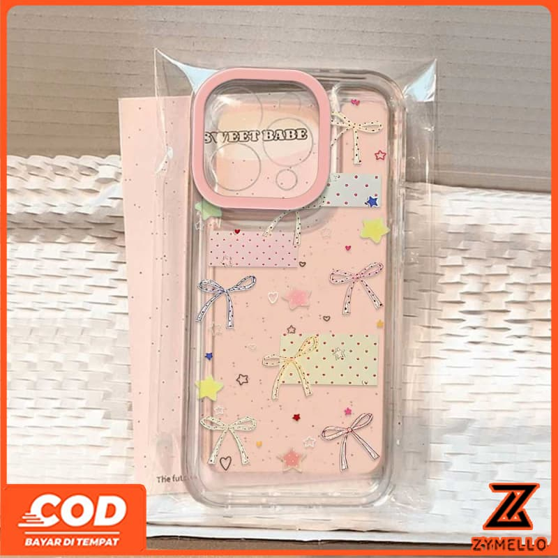 เคสสําหรับRealme Note 60 Realme C61 Realme C63 C71 C75 ลายสก๊อตเรียบง่ายสีสันสดใสโบว์โปร่งใสกันกระแทกTPUเคสโทรศัพท์