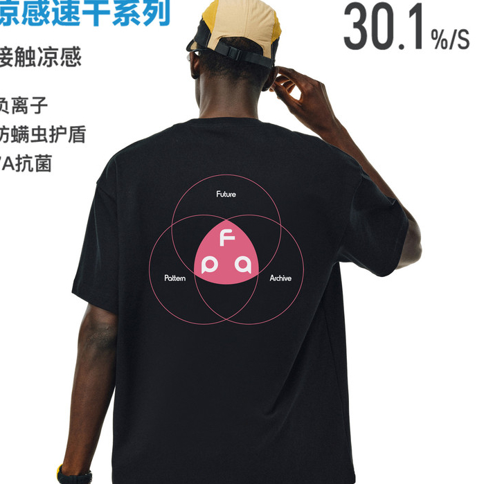 FPA รูปแบบเรขาคณิตสามเหลี่ยม Typesetting แขนสั้นฤดูร้อนคู่สวมใส่หลวมรอบคอพิมพ์เสื้อยืดผู้ชาย