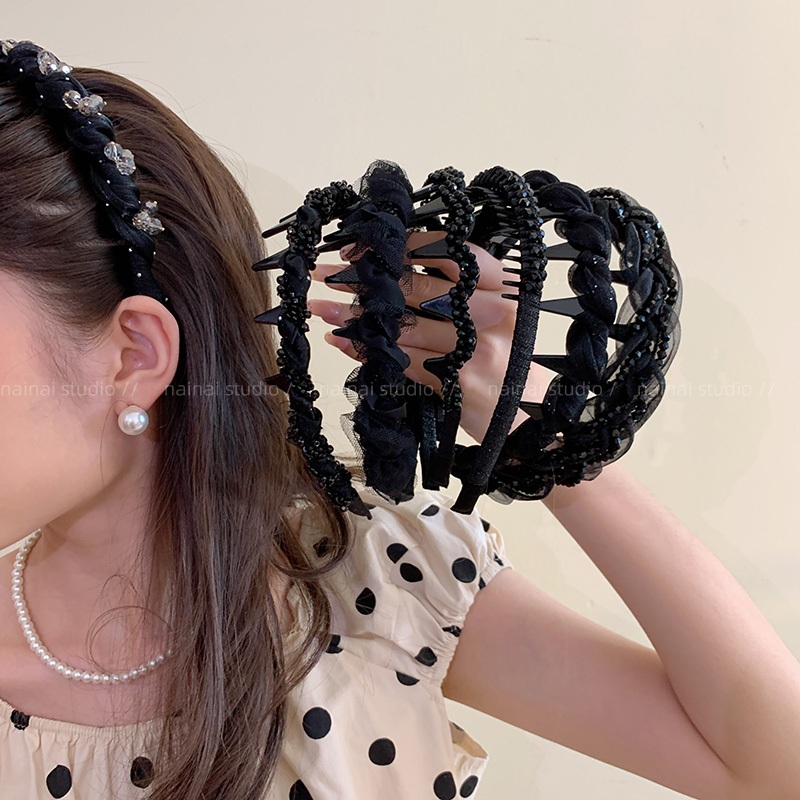 High-End Light Luxury Rhinestone แถบคาดศีรษะหญิง 2025 สไตล์ใหม่ทุกวันสวมใส่แถบคาดศีรษะฟัน Headwear