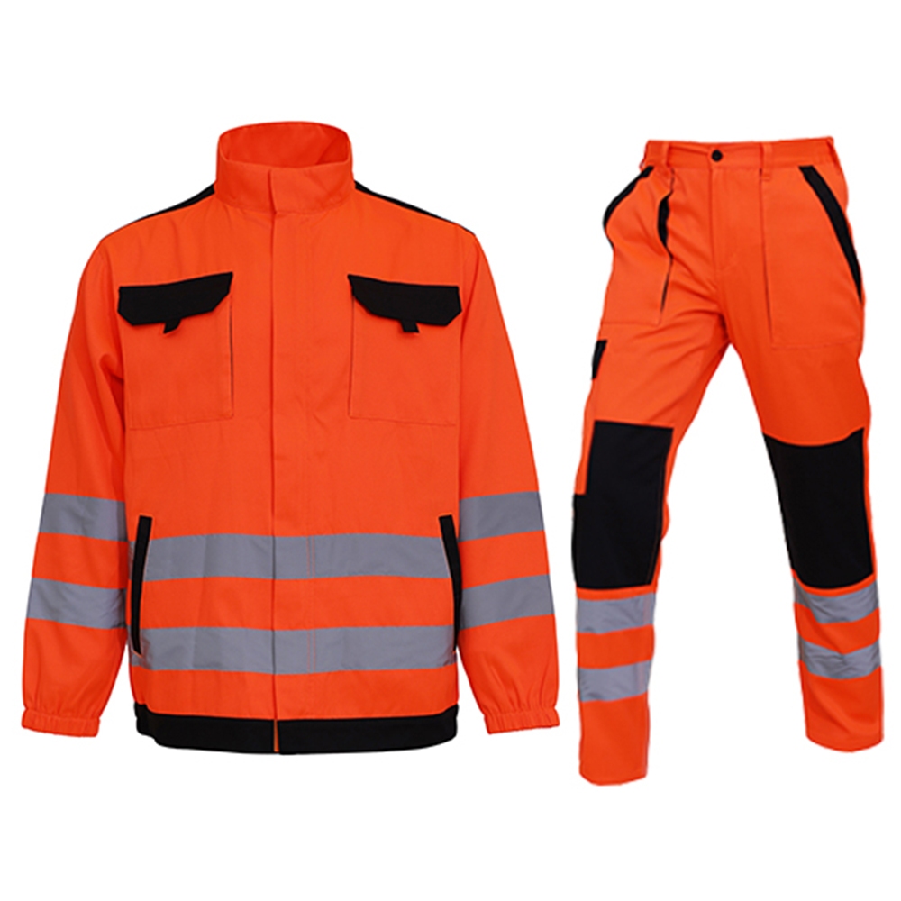 ฤดูร้อนบาง Hi Vis เสื้อกางเกงความปลอดภัยสะท้อนแสงป้องกันแรงงานเสื้อผ้าชุด Hi Vis Workwear สําหรับ Au