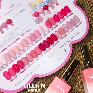 Milan New 18 สีเจลกลิตเตอร์ ยกเซต หลายสี พร้อมชาร์ทสี