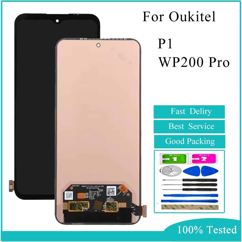 6.7 นิ้ว AMOLED สําหรับ Oukitel P1 WP200 Pro WP210 จอแสดงผล LCD หน้าจอสัมผัสเปลี่ยน