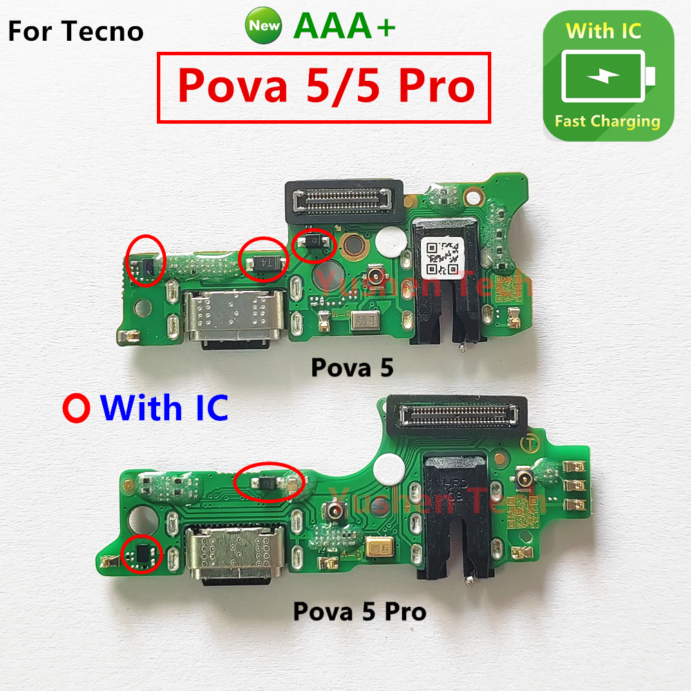 สําหรับ Tecno Pova 5 Pro LH7n LH8n USB ชาร์จพอร์ต Flex Cable connector Type-C แท่นชาร์จไมโครโฟนชาร์จซ็อกเก็ตเปลี่ยน fast CHARGING
