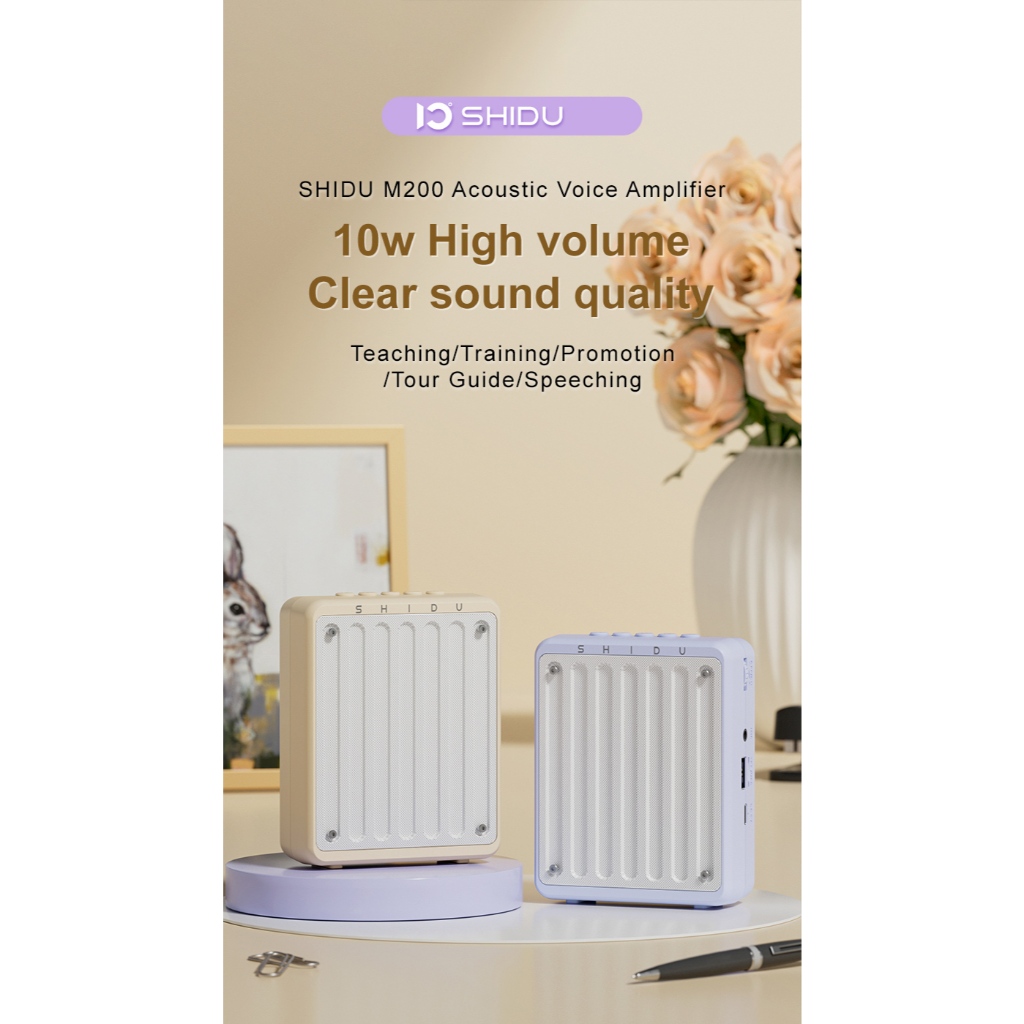 SHIDU Wireless Voice Amplifier 10W ไร้สายไมค์ช่วยสอน มัคคุเทศก์ โทรโข่งไมค์สอน ลําโพงช่วยสอนไมค์สอน ราคา ถูกที่สุด ดีลบีเคเค แกลเลอรีภาพที่ 3