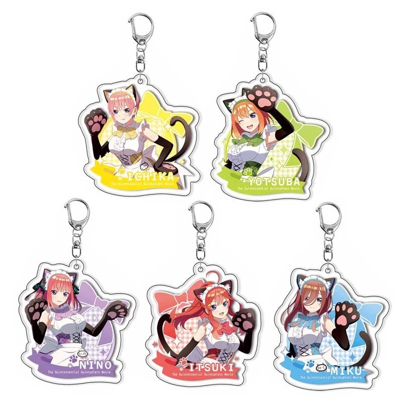อะนิเมะ Quintessential Quintuplets Nakano Ichika Nino Miku Yotsuba Itsuki อะนิเมะอะคริลิคพวงกุญแจอุปกรณ์เสริมกระเป๋าจี้พวงกุญแจเครื่องประดับแฟนของขวัญ