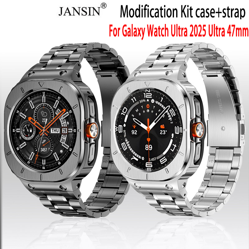 Luxury Modification Kit สําหรับ samsung galaxy watch ultra 2025 ultra 47mm Band Case Refit ป้องกันกรอบโลหะสําหรับ