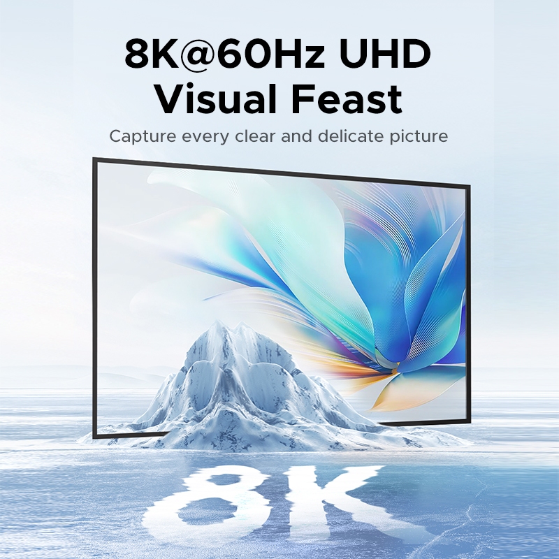 UGREEN 8K60Hz DP + USB C 2 in 1 Out Switch สวิตช์คลิกเดียว Fast DataTransmission Converter สําหรับทีวีแล็ปท็อปพีซีโปรเจคเตอร์ Monitor - รูปที่ 2