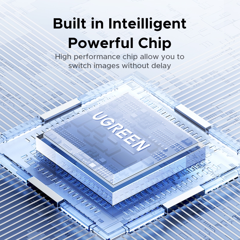 UGREEN 8K60Hz DP + USB C 2 in 1 Out Switch สวิตช์คลิกเดียว Fast DataTransmission Converter สําหรับทีวีแล็ปท็อปพีซีโปรเจคเตอร์ Monitor - รูปที่ 7