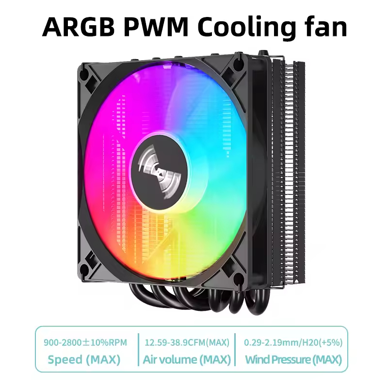 Teucer 6Heatpipe CPU Cooler ลงความดันAir Coolingหม้อน้ํา 9015 ARGB PWMพัดลมLGA1200/1700 AM4 AM5 Mini