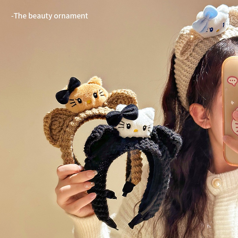 เก๊บหนีบผมรูปลูกแมวน่ารัก สำหรับสาวๆ ทำด้วยมือจากขนสัตว์