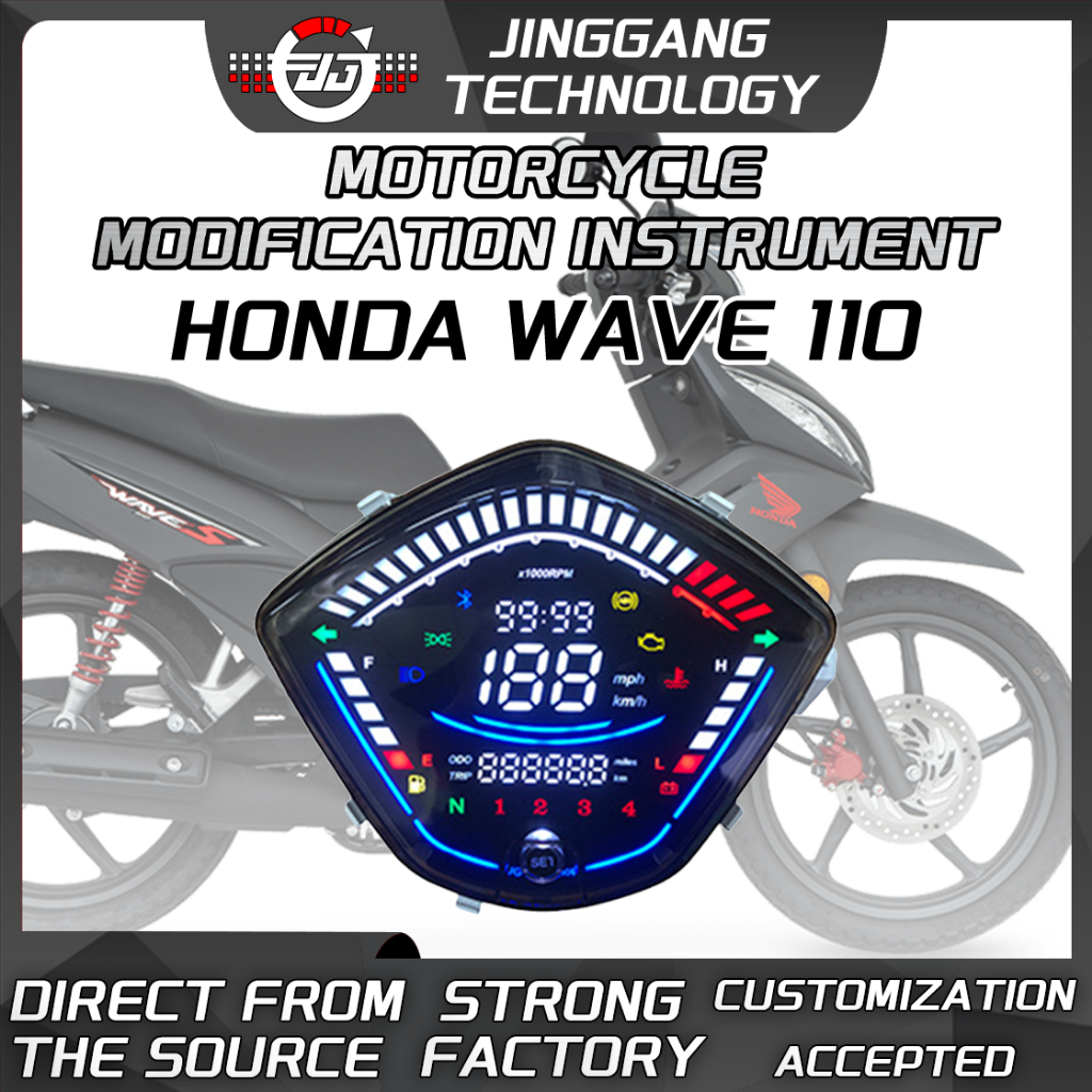 Honda Wave110 Wave110rs 110Rs Wave110i มาตรวัดดิจิตอลรถจักรยานยนต์ LED มาตรวัดระยะทาง