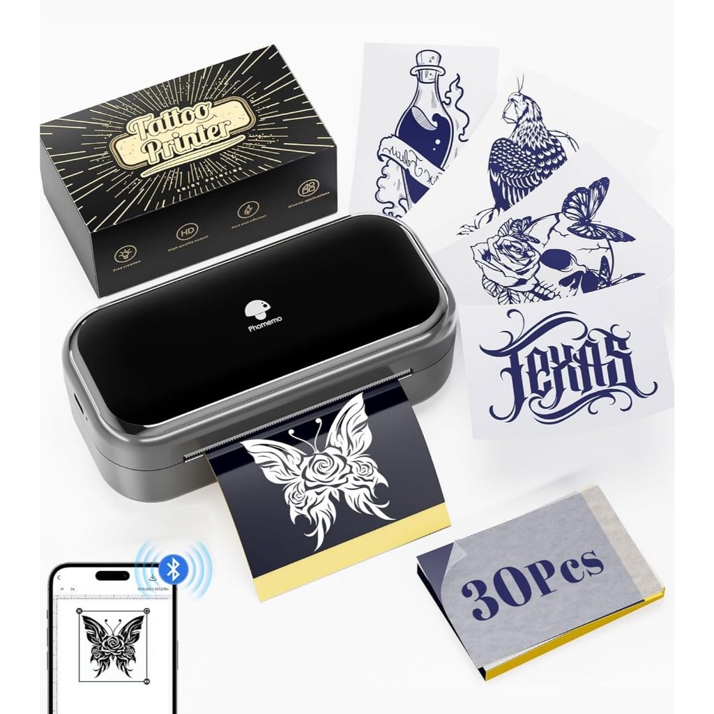 Phomemo TP31 Thermal Tattoo Stencil Printer +กระดาษความร้อนสัก 25 แผ่น