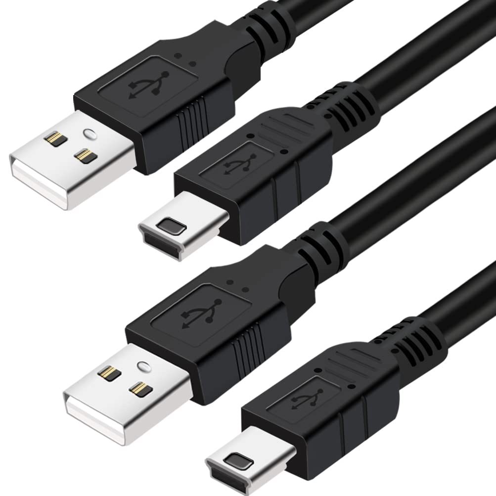 2Pack USB 2.0 A Male to Mini-B 5pin Male Cable, USB 2.0 A to Mini 5 pin B Cable, Mini USB, สาย Mini 