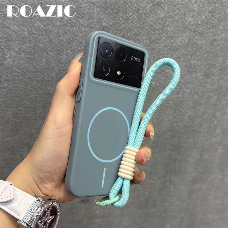 หรูหราแม่เหล็กเคสโทรศัพท์เข้ากันได้สําหรับRedmi K70 K70 Pro K80 Pro K80 ไร้สายชาร์จมือสายรัดข้อมือสี