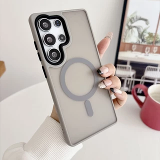 แม่เหล็ก+แมตต์ เคส For Samsung A56 A55 5G Case Samsung A06 A05 A15 A16 A26 A35 A36 4G 5G Magnetic เคสโทรศัพท์กันกระแทกรูขนาดใหญ่
