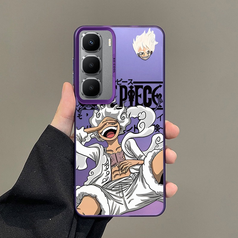 Infinix Hot 60 Pro + 60i Hot50 Pro+ Hot 50 5G 50 เคส One Piece Luffy Silver Matte ฝาครอบป้องกันปลอกทนทาน