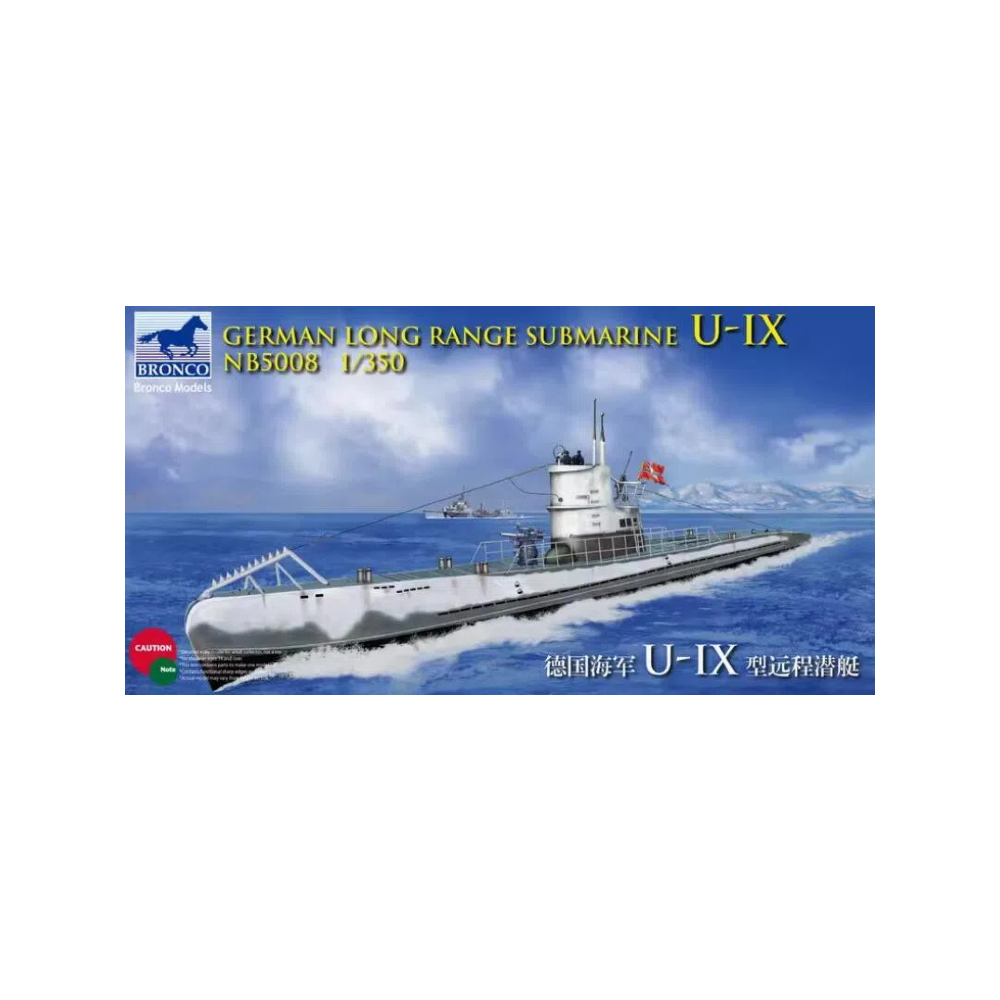 Bronco รุ่น NB5008 1:350 ประเภทเรือดําน้ําระยะไกลเยอรมัน U-IX A
