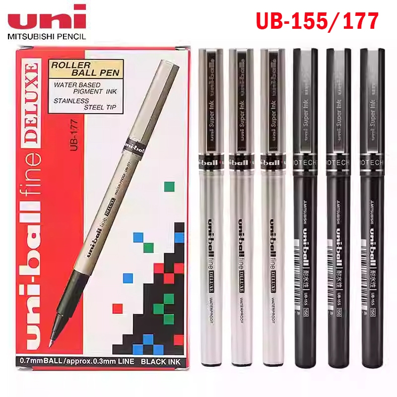 1 ชิ้นญี่ปุ่น Uniball ปากกา UB-155 0.5 มม.Fine Deluxe UB-177 0.7 มม.
