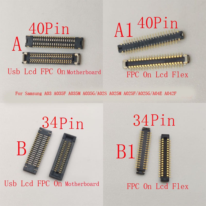 1-10Pcs จอแสดงผล Lcd FPC Connector ปลั๊ก Usb สําหรับ Samsung A03 A035F A02S A025F A025 A04E A042F Ga
