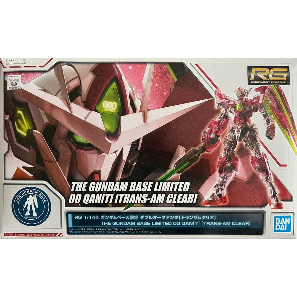 BANDAI PB RG 1/144 Mobile Suit Gundam 00V GNT-0000 00 QAN[T] TRANS-AM CLEAR 00Q THE GUNDAM BASE LIMI