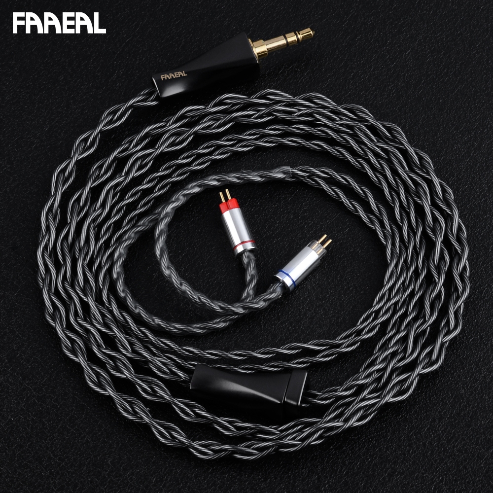 Faaeal Mini เรียวเอวหูฟังอัพเกรดสาย 4 Strands OCC เพิ่ม OFC Silver-Plated Litz HiFi ชุดหูฟังสาย QDC/0.78 มม.สายสําหรับ KZ EDX ZS10 PR3 BL03